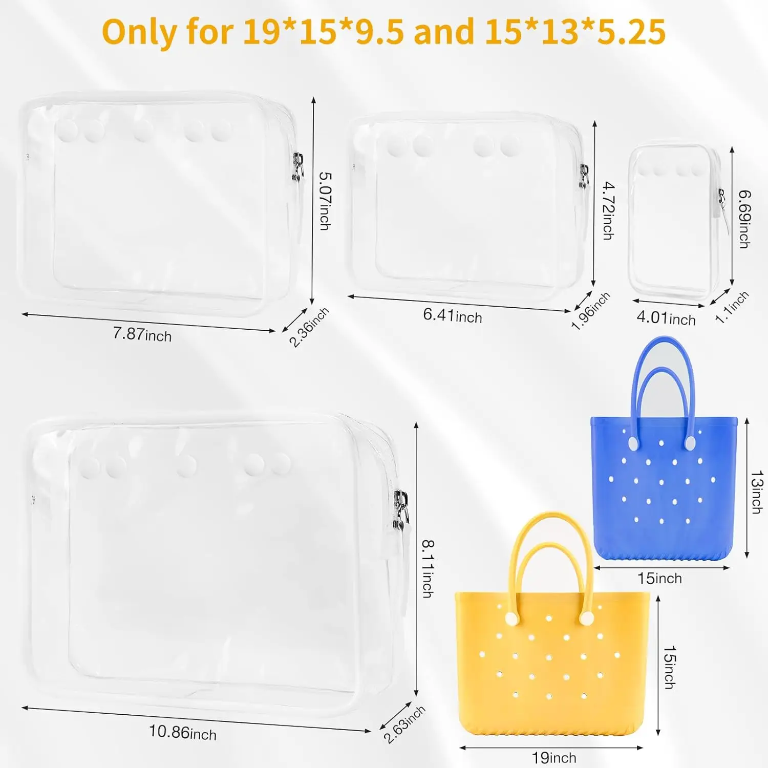 Accessories Storage Bag for Bogg Bag Accessories Travel inner bag Separator bag three sets of washing