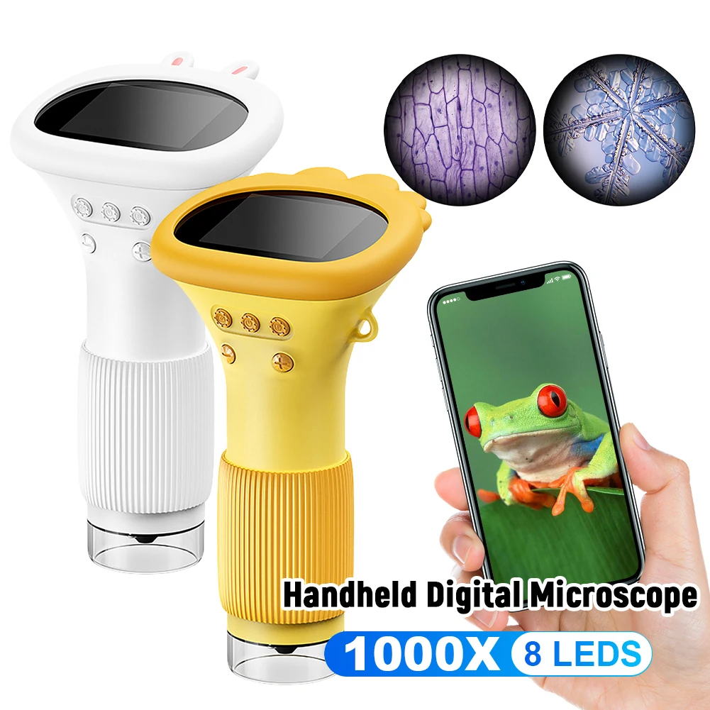 

1000X Handheld Digital Microscope with 8 LED Light Lab Digital Microscopes Equipment Children Biological Insect Coin Magnifier