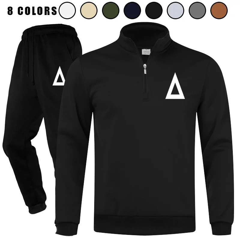

Men's 2 Piece Plaid Jacquard Workout Quarter Zip Sweatsuit Tracksuit Jogging Suit Set