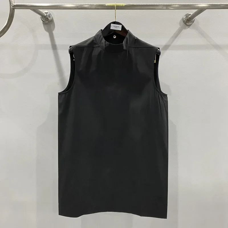 Men Tank T Shirt Tops Cotton Gothic Oversized Clothing Vest Tees Summer Black White Long