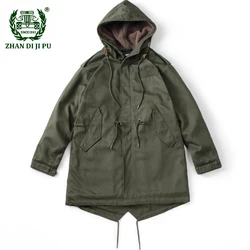 Winter M51 Fishtail Windbreaker Coats for Men Cotton Hoodies Suit Medium Length Fleece Parka Outdoor Trekking Camping Stormsuit