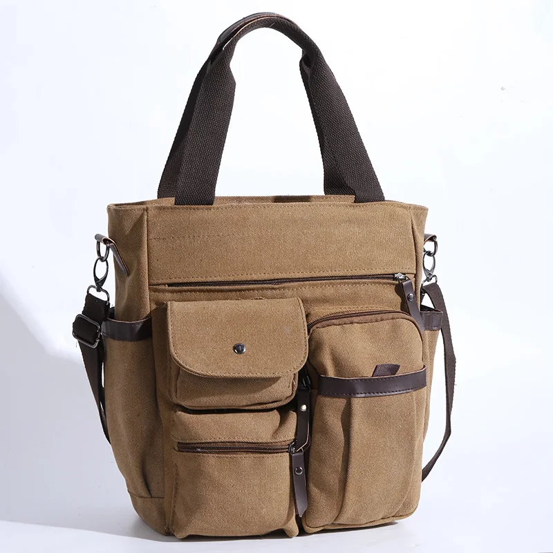 

Men Canvas Messenger Bag Crossbody Bags Unisex Sling Bag Shoulder Bag for Travel Work College Vintage Men's Handbags Briefcase