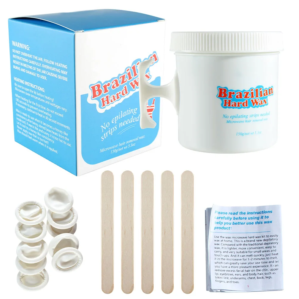 

Hair Removal Wax Set Bottle Practical Depilatory Hard Wax Kit Tools Body Hair H Feet Easy Waxing Travel Use