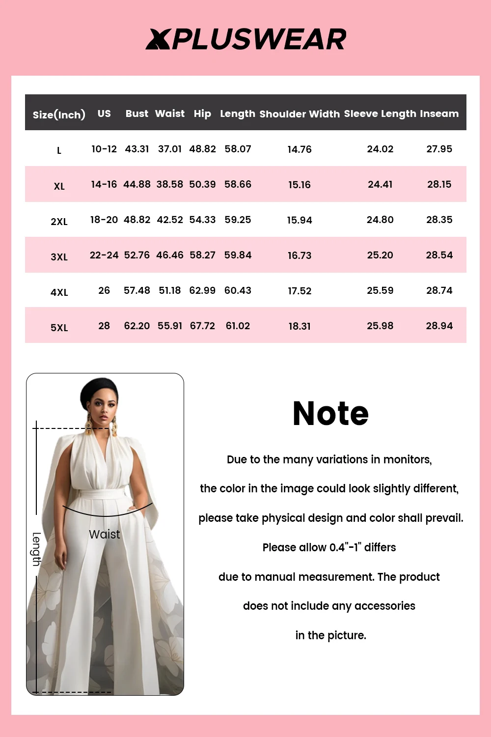 Mono de talla grande para madre de la novia, blanco, elegante, floral, con cuello en V y falda con bolsillo superpuesto