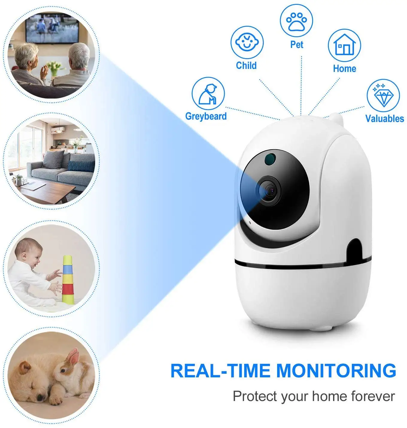 iCSee 5MP WiFi Camera AI Human Detection PTZ Security IP Camera Auto Tracking Two Way Audio Smart Home Indoor Remote Control