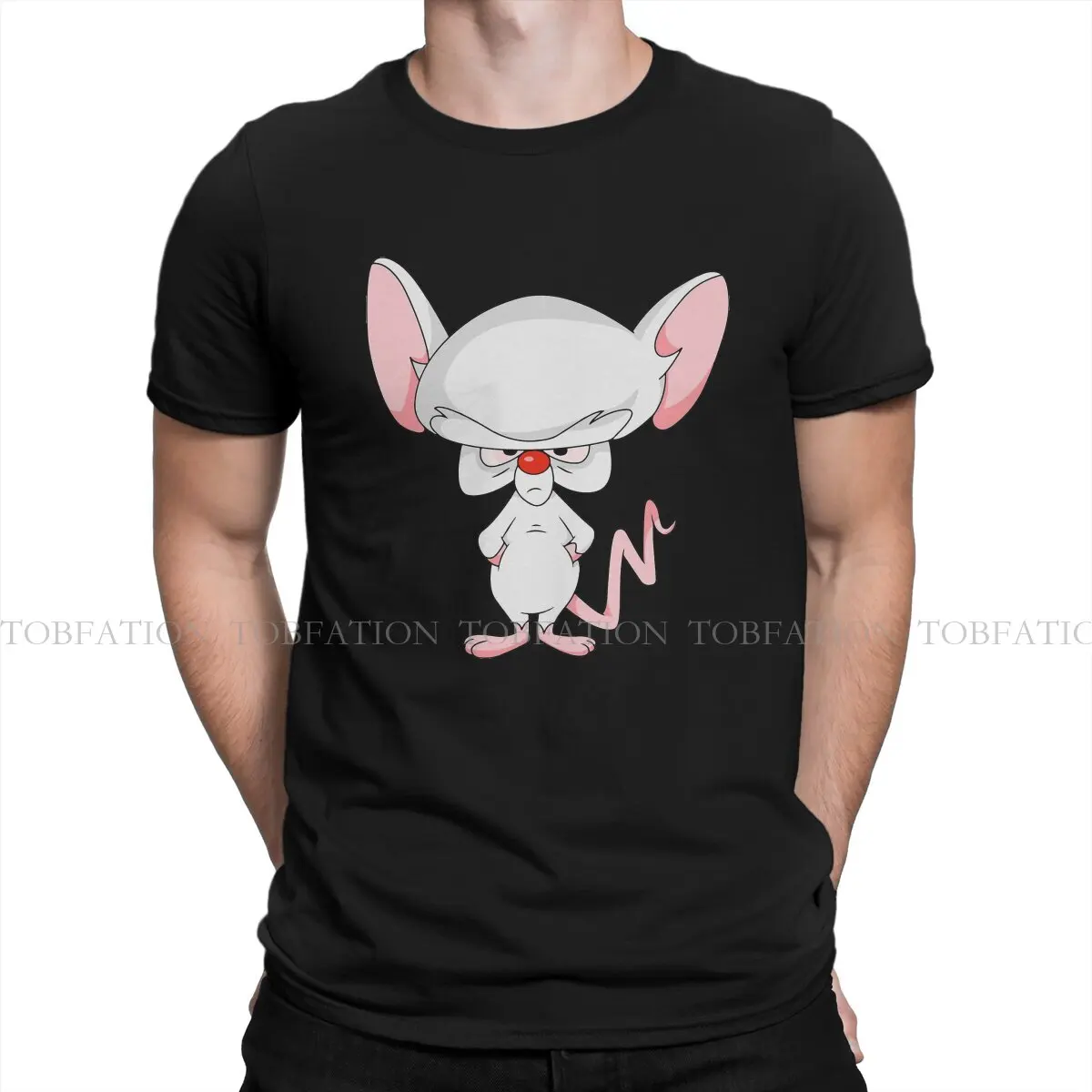 Pinky and the Brain TV Look You  Tshirt Black for Men Oversized T Shirt Harajuku Men's Tops Tee