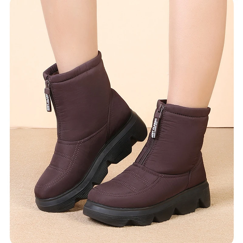 

Новая зимняя обувь, женские зимние ботинки, увеличивающие рост, 5 см, непромокаемые зимние ботильоны, нескользящая хлопковая обувь, большой размер 41 DX525