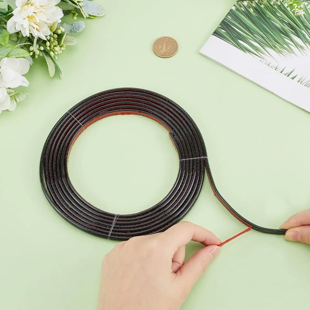 10Ft Peel and Stick Molding Trim Flexible Self-Adhesive Decorative Strip Black Waterproof Wall Tile Edge Mirror Frame Bendable