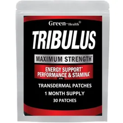 Tribulus Terrestris Extract Transdermal Patches Energy Booster With Estrogen Blocker 30 Patches One Month Supply