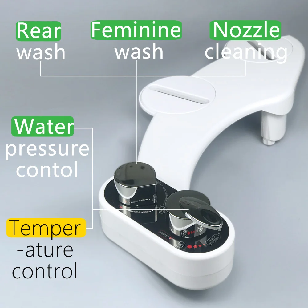 GUARDGETS Bidet Hot And Cold Warm Water Toilet Seat Attachment Shattaf Sprayer Japanese Cover Portable Non Electric