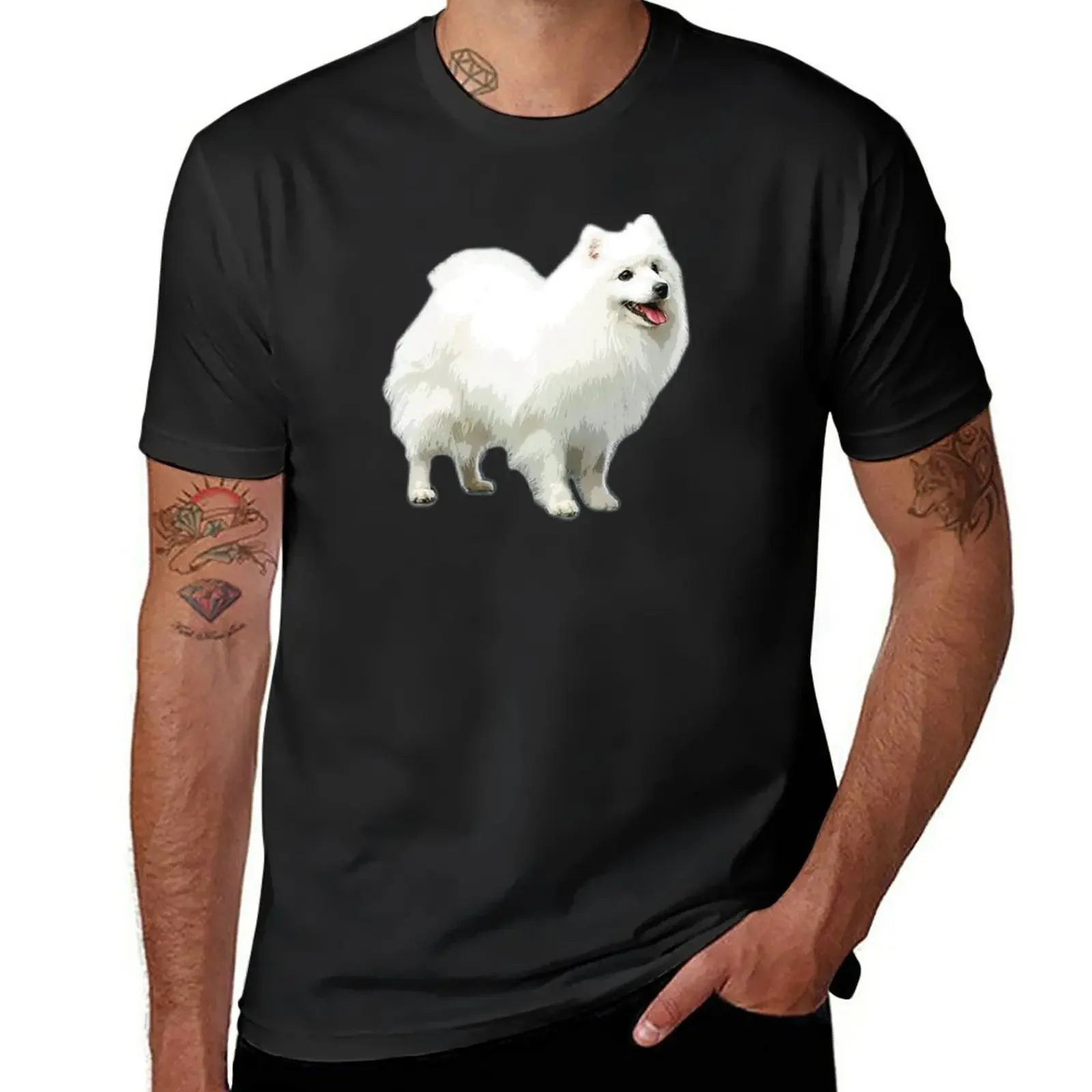 Mens T Shirt Graphic New Japanese Spitz Puppy Dog T-Shirt Cute Tops Plus Size Men Clothing Graphic Oversized Harajuku Summer new