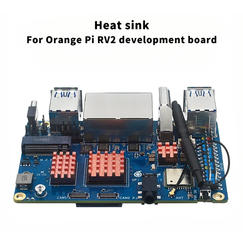 

Радиатор для платы разработки Orange Pi RV2, радиатор из чистой меди OrangepiRV2 с теплопроводящим клеем