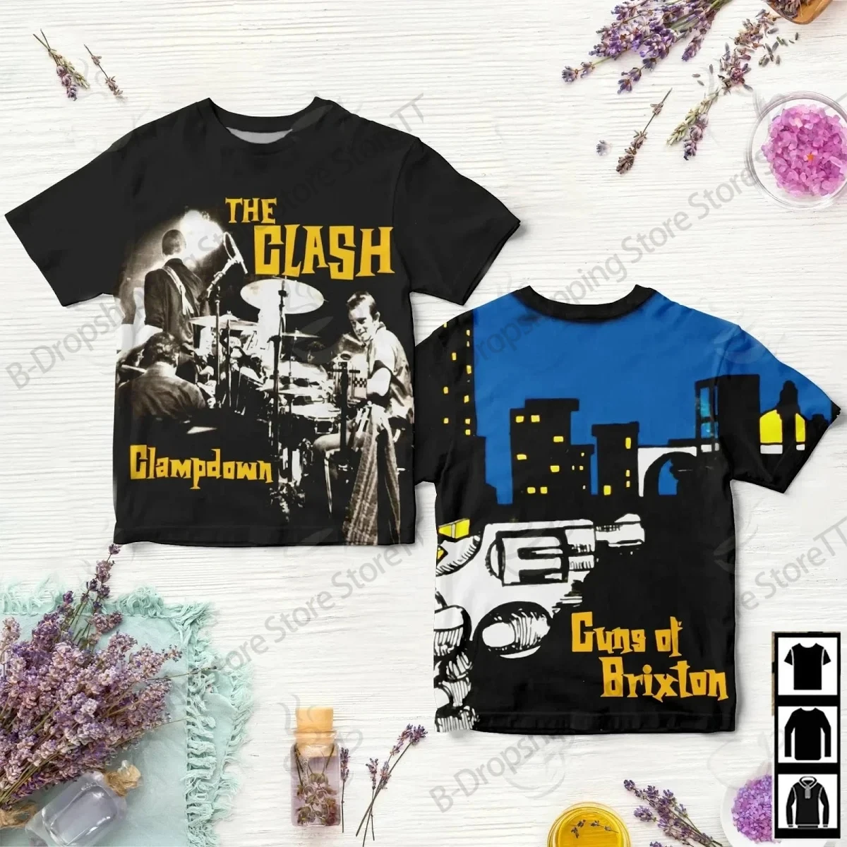Vintage Heavy Metal Rock The Clash Band Album 3D Print T-shirt Men Women Fashion Hip Hop Short Sleeve Tops Tees Men Clothing New