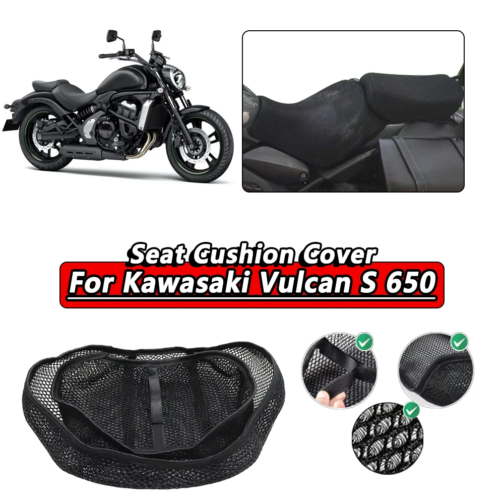

For Kawasaki Vulcan S 650 Vulcan S650 3D Breathable Mesh Motorcycle Scooter Seat Covers Cushion Anti-Slip Cover Grid Seat Cover