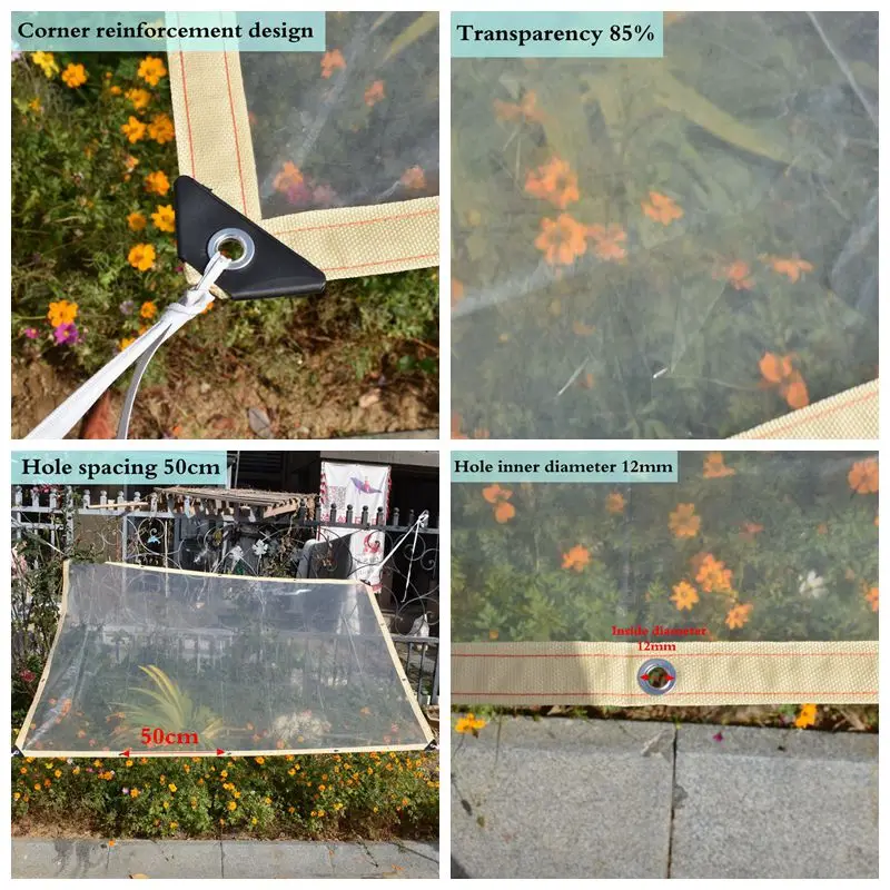 0.1 مللي متر فيلم غير نافذ للمطر بولي ايثيلين قماش شفاف مقاوم للماء ، نبات عصاري سقيفة غطاء للمطر في الهواء الطلق القماش المشمع غطاء غبار العريشة المظلة