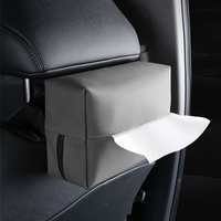Car Tissue Box Holder Nappa Leather Car Center Console Armrest Napkin Box Sun Visor Backseat Tissue Case with Fix Strap