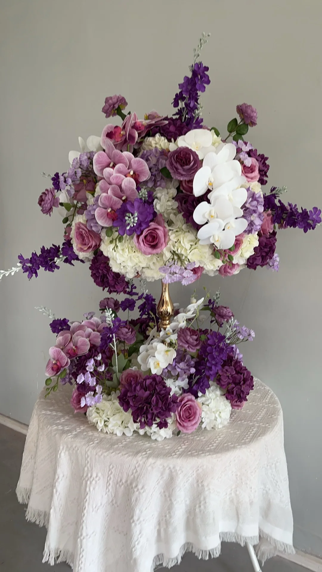 70CM Lila Künstliche Orchideen-Blumenkugel Hochzeitstisch-Mittelstück Kerzenhalter Deko Künstliche Seidenblumen-Arrangements für Events und Partys – Detail 2