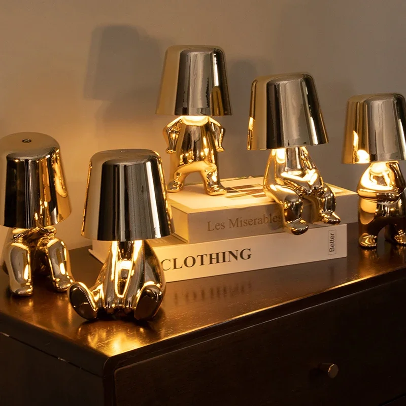 Factory direct led small gold table lamp LED living room bedroom bedside night light touch decorative lights.