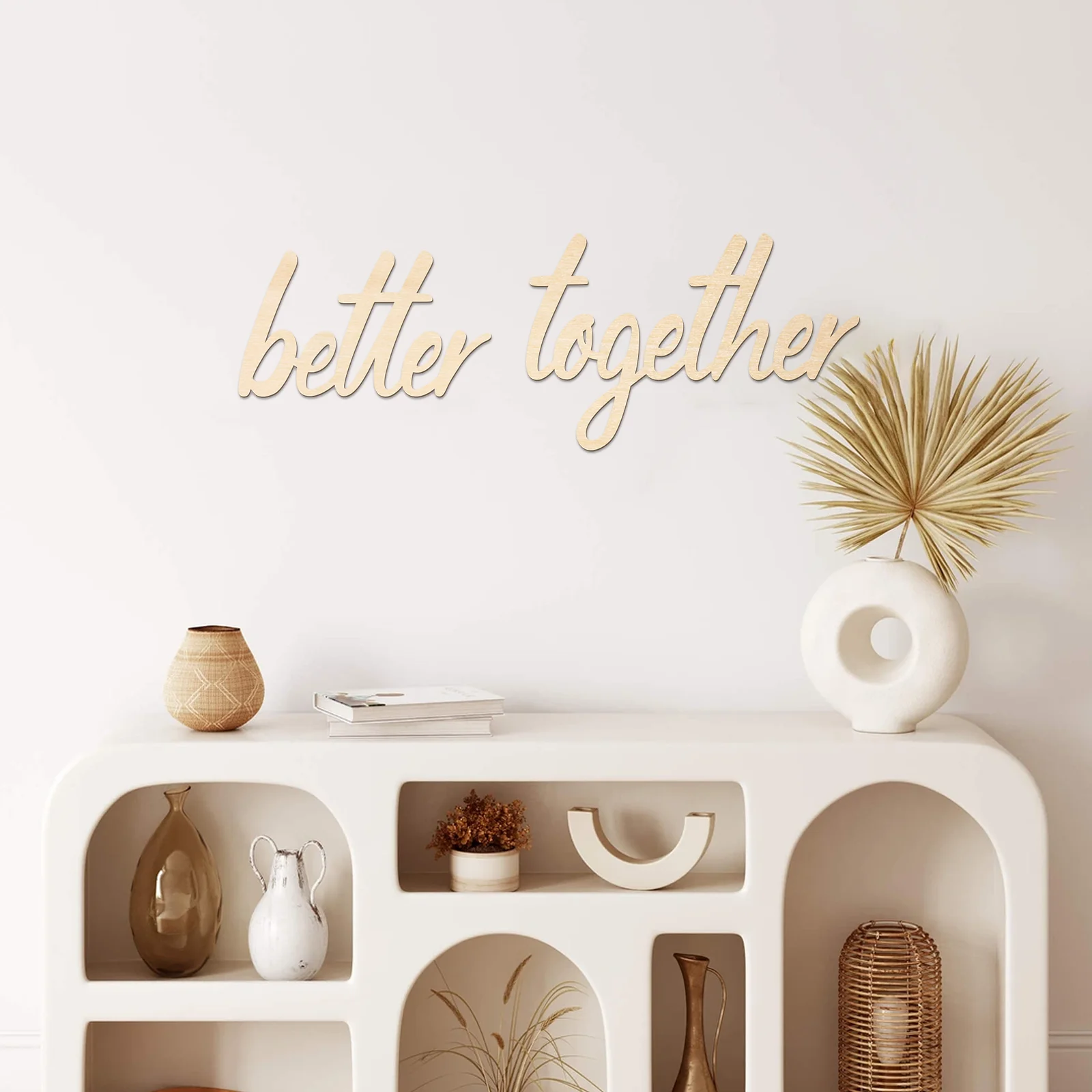 Better Together Wooden Sign with Hearts - Wedding Decor, Anniversary Gift, Letter Board Wall Art, Room Decoration Tablero Letras