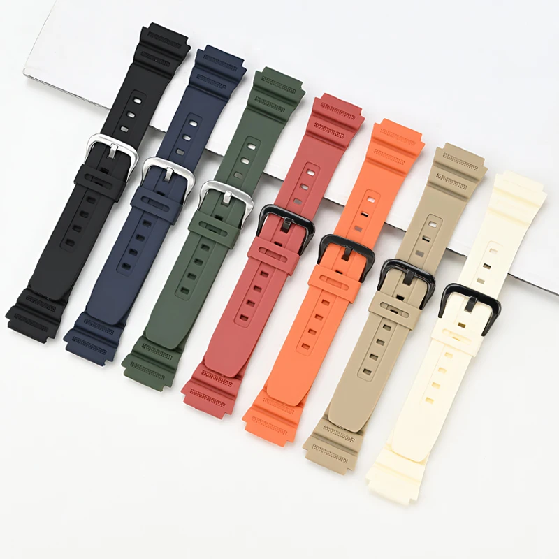 Resin Rubber Watchband Strap For Casio AQ-S810W AE-1200 SGW-400 W-800H F-108WH ; W-215 ; AEQ-110W 18mm Interface Wrist Band Belt