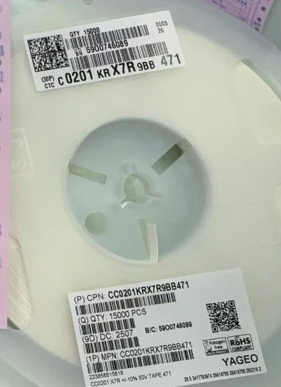 SMD capacitor CC0201KRX7R9BB471 X7R 10% 50V 0201 101K 121K 141K 151K 161K 181K 201K 221K 241K 271K 331K 391K 471K 561K 681K 821K