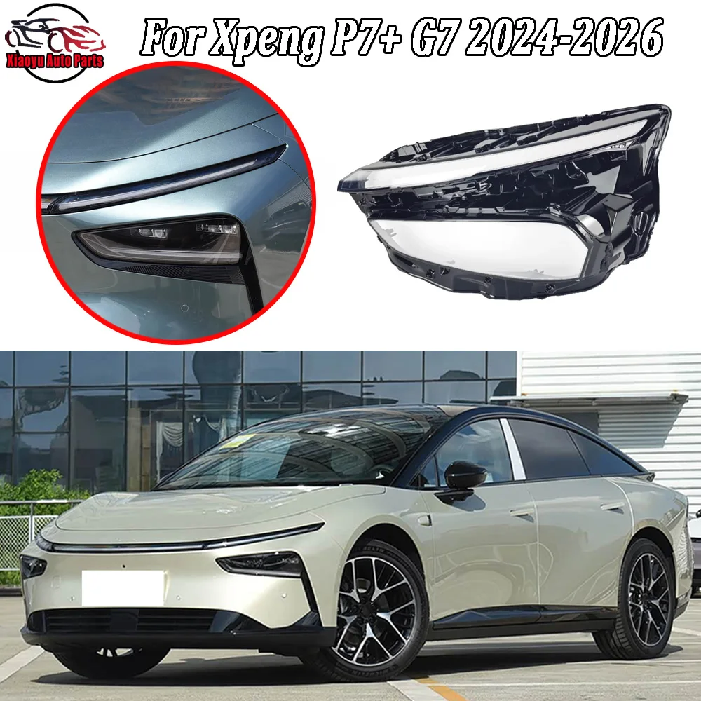 

Front Headlight Shell Transparent Headlamp Cover Lamp Shade Plexiglass Replace Original Lampshdade For Xpeng 2024-2026 P7+ G7
