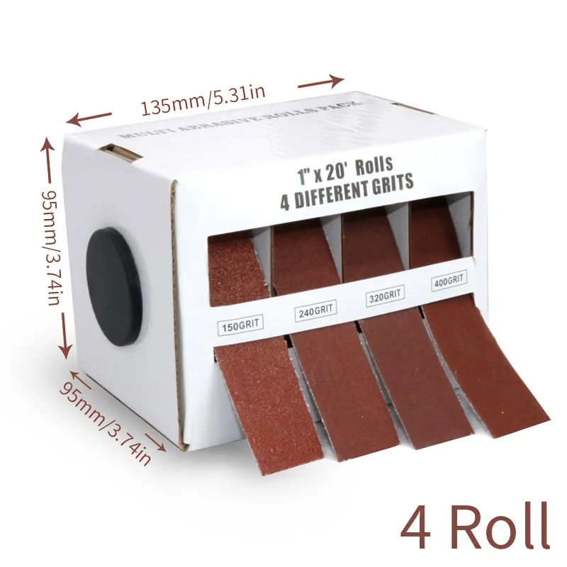 

Diamond cloth rolls, 150/240/320/400 grit sandpaper rolls Metal emery cloth with dispenser, alumina sandpaper