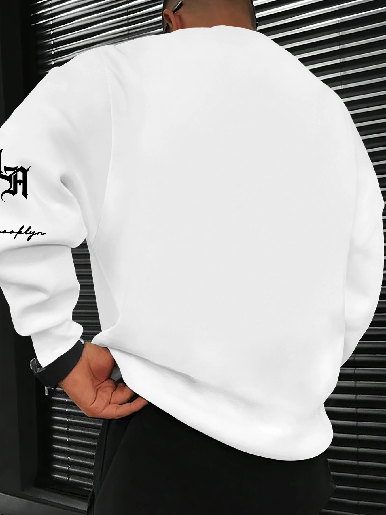 Men Los Angeles Script Letter Graphic Crew Neck Print Sweatshirt，S-XXL