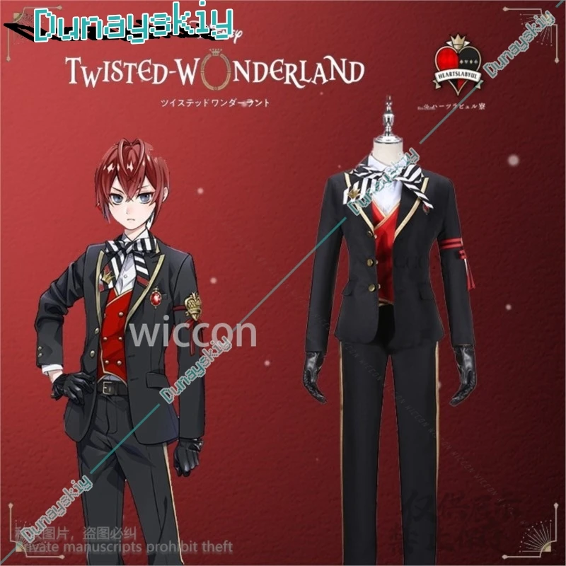 Anime Game Riddle Rosehearts Cosplay Costume Adult Wig Headwear Twisted-Wonderland DK Uniform Halloween Christmas Cos Customized