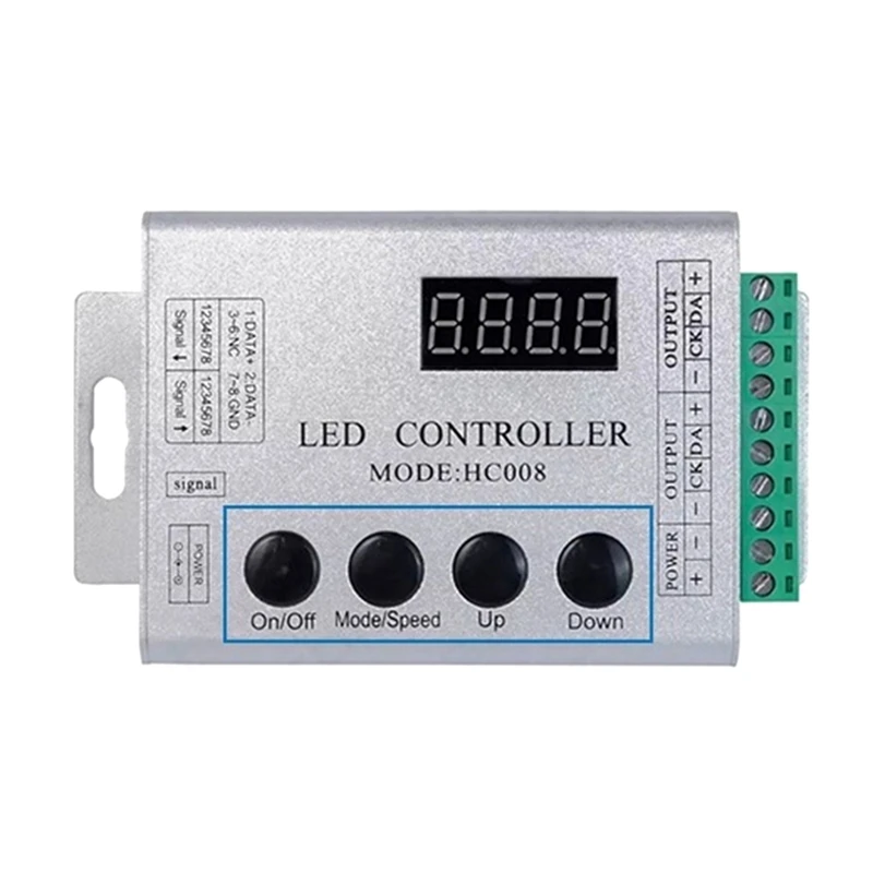 HC008 Programmable LED Controller 133 โหมดผล RF ควบคุม 2048 พิกเซล LED สําหรับ WS2811 WS2812 RGB LED Strip Light เทป