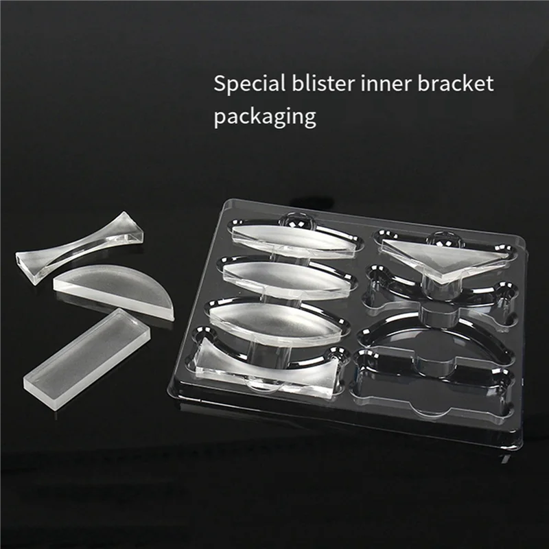 LICE-อะคริลิคชุดทดลองแสงปริซึมสามเหลี่ยมเลนส์นูนกระจกเว้า 16 ชิ้น