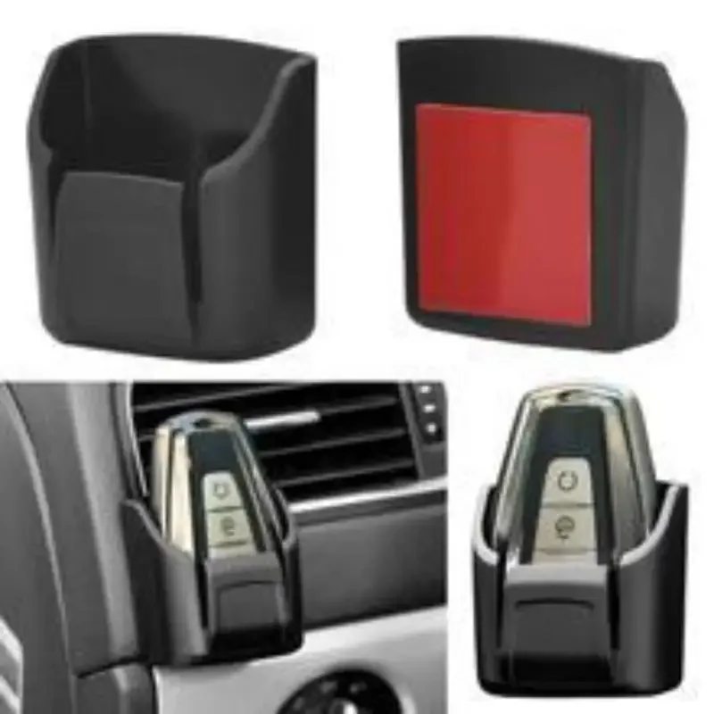 2/4Pcs Car Key Holder Clip Car Interior Storage Box Dashboard Organizer Adhesive Mount For Card Key Rack Universal Fit