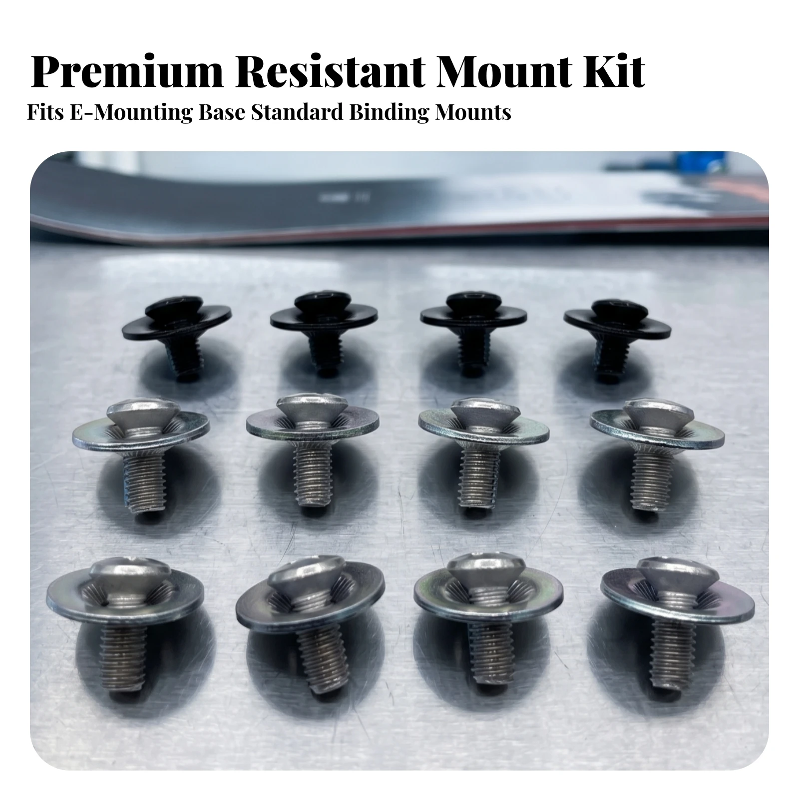 12 Pieces Snowboard Binding Hardware Kit Wide-Washer Screws with Washers Screw Set Low-Profile for Snowboarders, Board Tuning