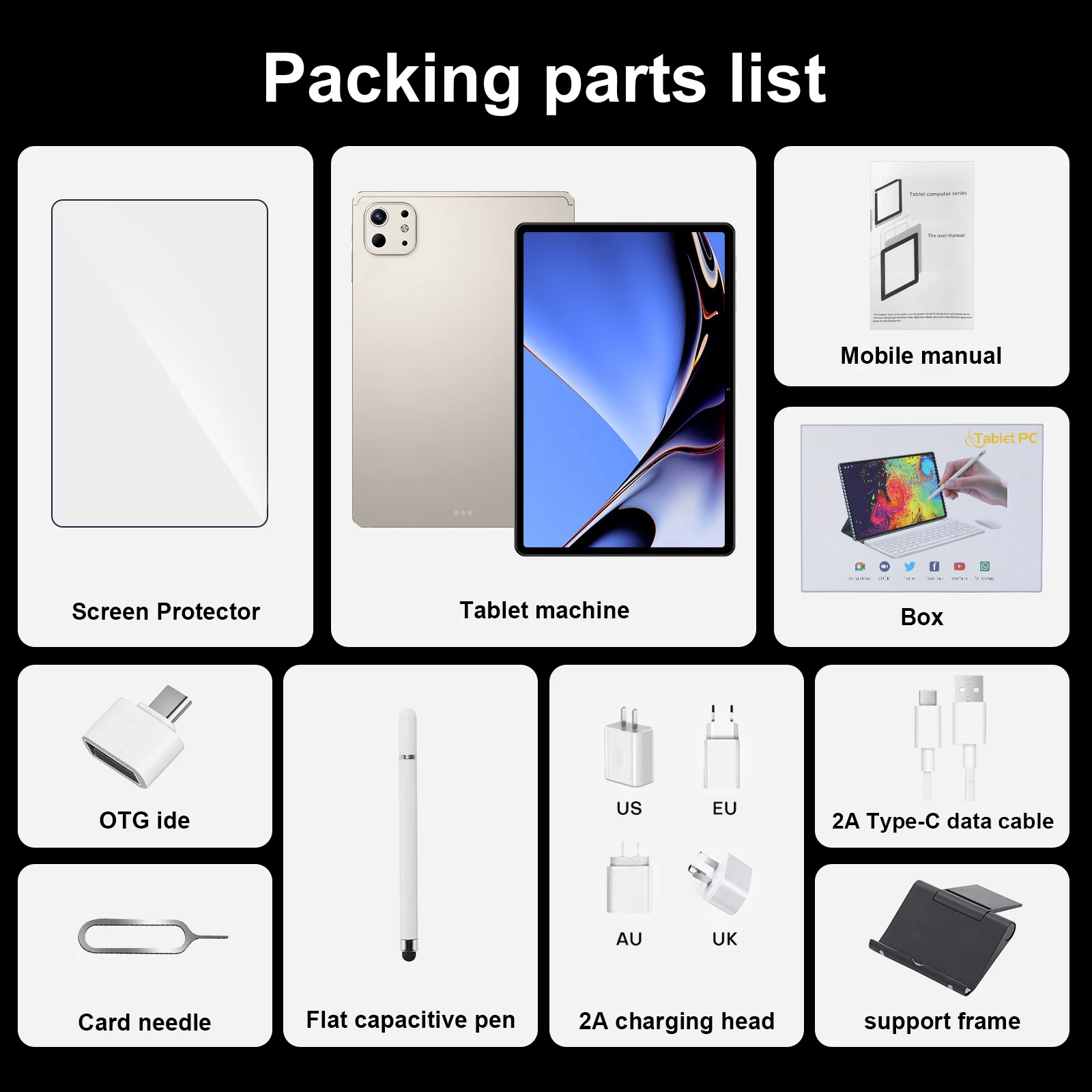 Global Original Pro 13 2025 Neues Tablet Snapdragon 8 Gen3 10,1 Zoll Android 15 16 GB + 1 TB 10000 mAh 5G Dual Card WiFi GPS Tab