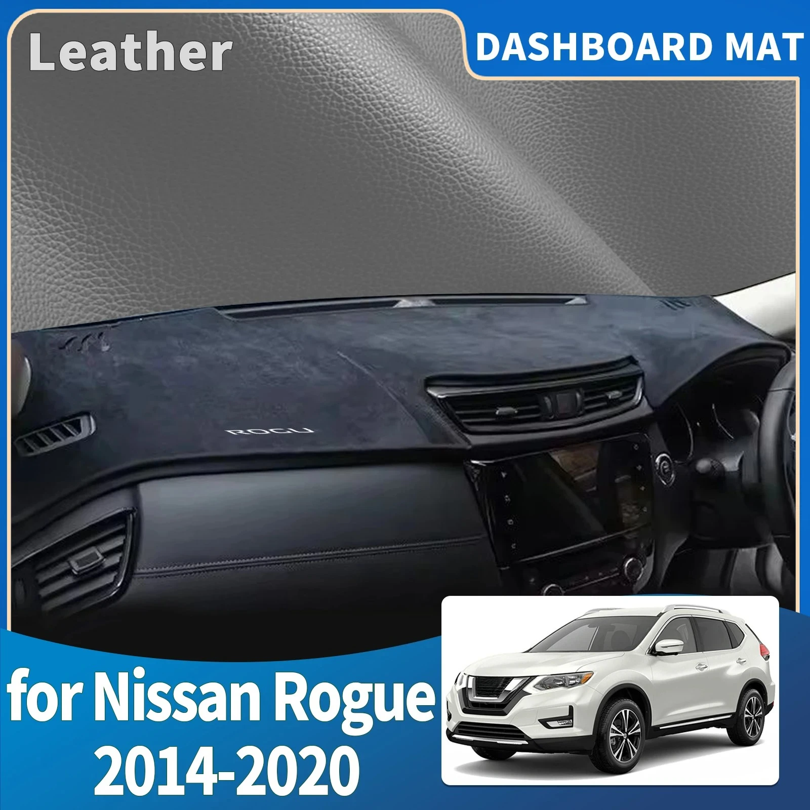 fit for Nissan Rogue J11 2020-2014 LOGO Car Accessories Dashmat Dashboard Cover Pad Protective Carpet DashMat Sunshade Leather