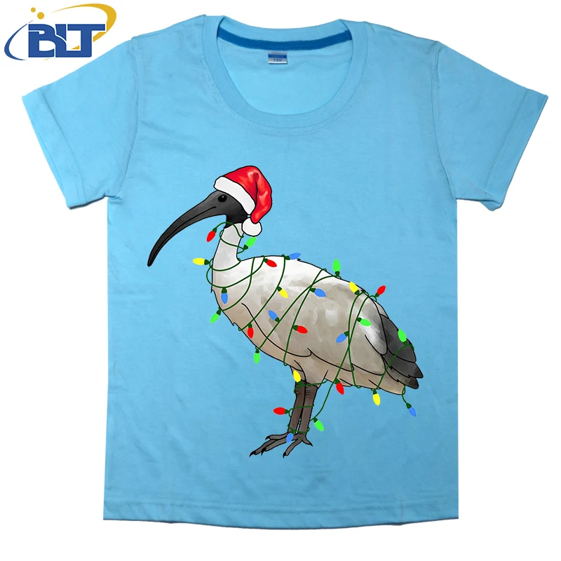 

Extra Festive Bin Chicken printed kids T-shirt, summer cotton short-sleeved casual top, suitable for both boys and girls