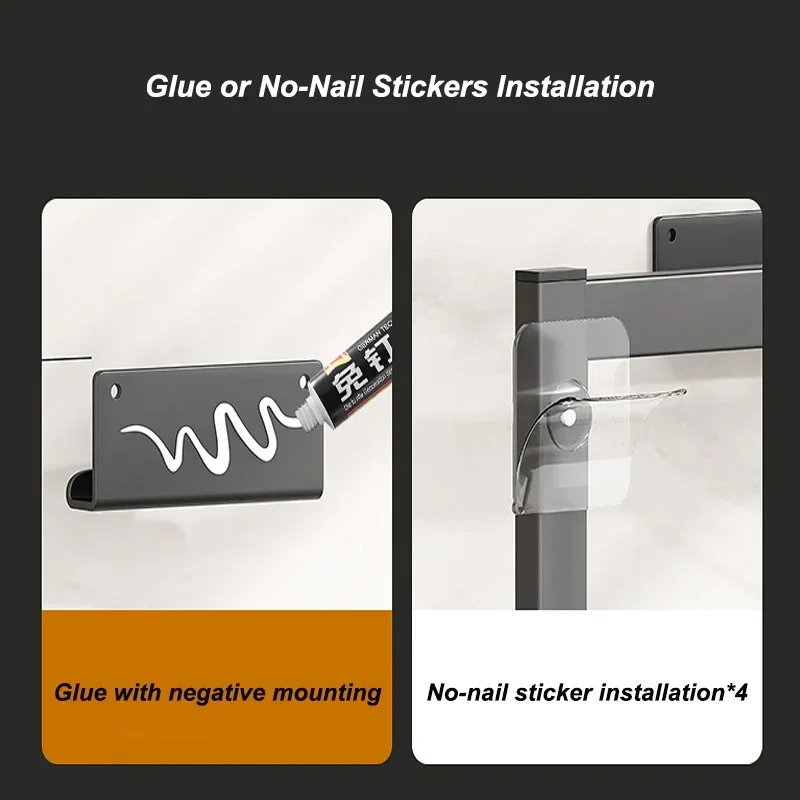 

Layer Kitchen Dish Rack Wall Mounted Multifunctional Storage No-hole Cupboard With Chopsticks Knives Long - Lasting