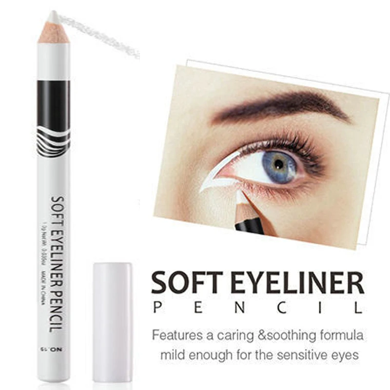 3pcs White Eyeliner Pencils Highlighter Eyeliner Pencil Brightener Eye Liners Waterproof Long-lasting Eyeshadow Women Makeup