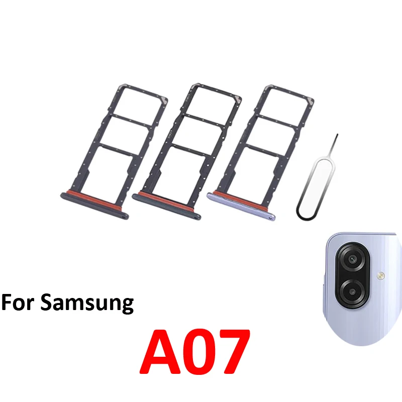 For Samsung Galaxy A07 4G A075 A075B Phone New SIM Card Tray Housing Micro SD Card Slot Drawer Holder Pocket Parts Single Dual
