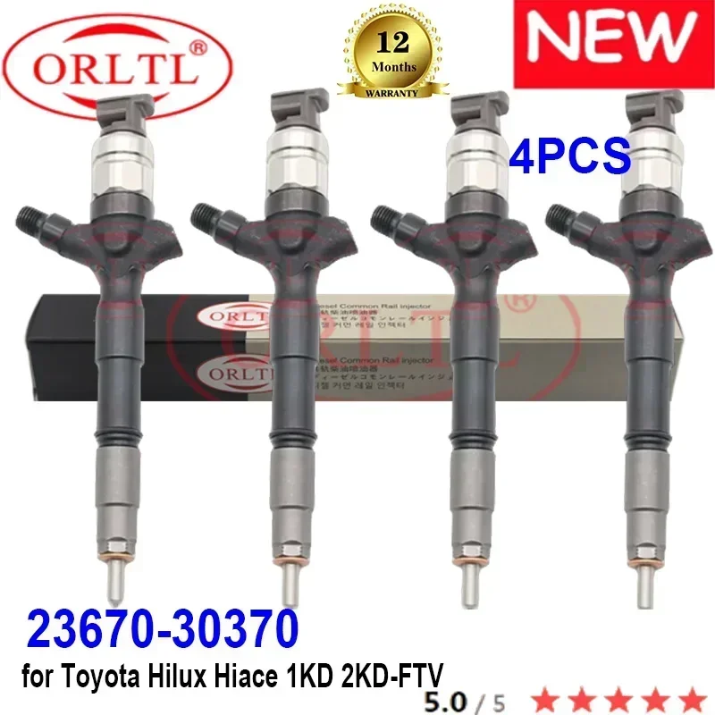

NEW 23670-30370 Common Rail Diesel Injector 2367030370 23670 30370 For Toyota Hilux 1KD-FTV 4PCS