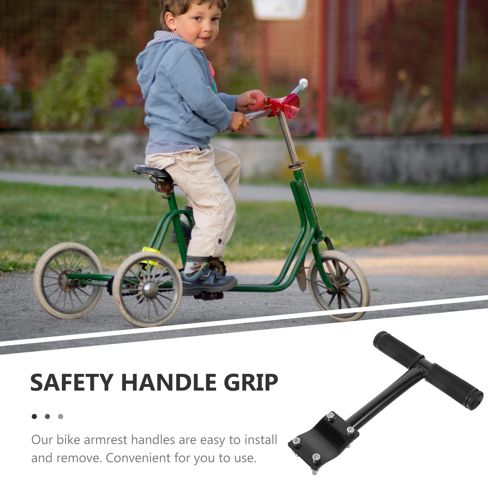 مقبض مسند ذراع المقعد الخلفي للدراجة الآمنة، قبضة مريحة غير قابلة للانزلاق لدراجات الطرق الجبلية، سهلة التركيب، دراجة المقعد الخلفي الواقي
