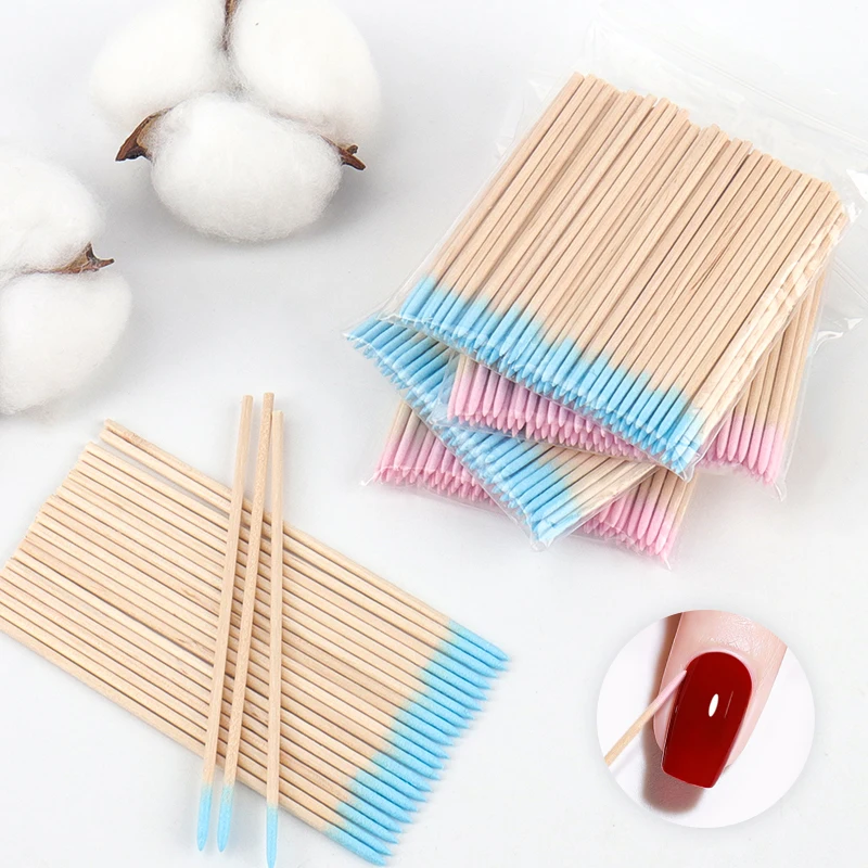 100 個まつげエクステンションクリーンメイクブラシ綿棒ラッシュリフト接着剤リムーバーアプリケーター美容 Microblading クリーニングマイクロブラシ