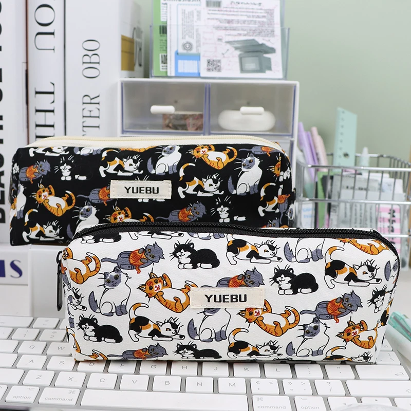 Naughty Cat Pencil Case, Large Capacity Pencil Case, Stationery Box, Back-To-School Supplies,