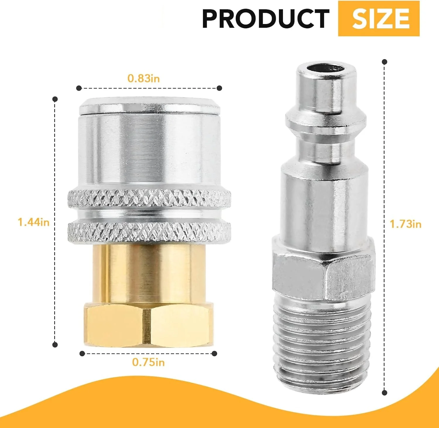 Lock On Air Chuck 1/4FNPT Closed Flow Brass Tire Air Chuck Heavy Duty Straight Locking Air Chuck (2 Pack)