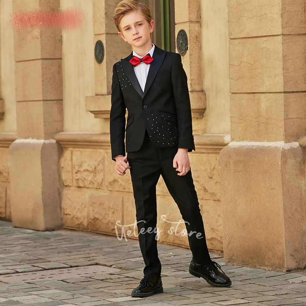 Jungen anzug 3-teiliger klassischer Slim Fit-Anzug für Jungen Solider Kinder anzug für Kleinkinder Hochzeits anzug für Abschluss ball party