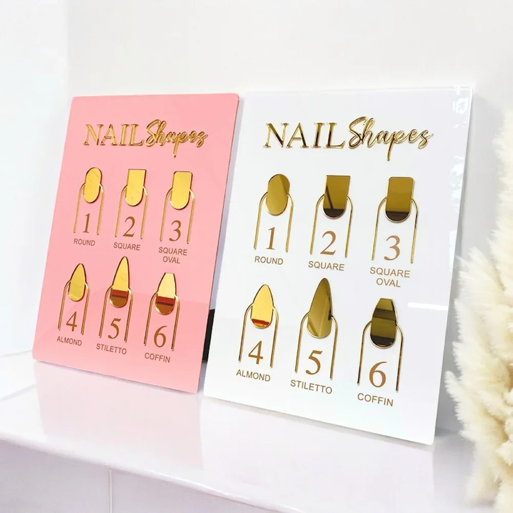 

Nail Shape Display Sign Acrylic Salon Sign Aesthetics & Nail Care Artistry Nail Tech Essential Small Business Signage