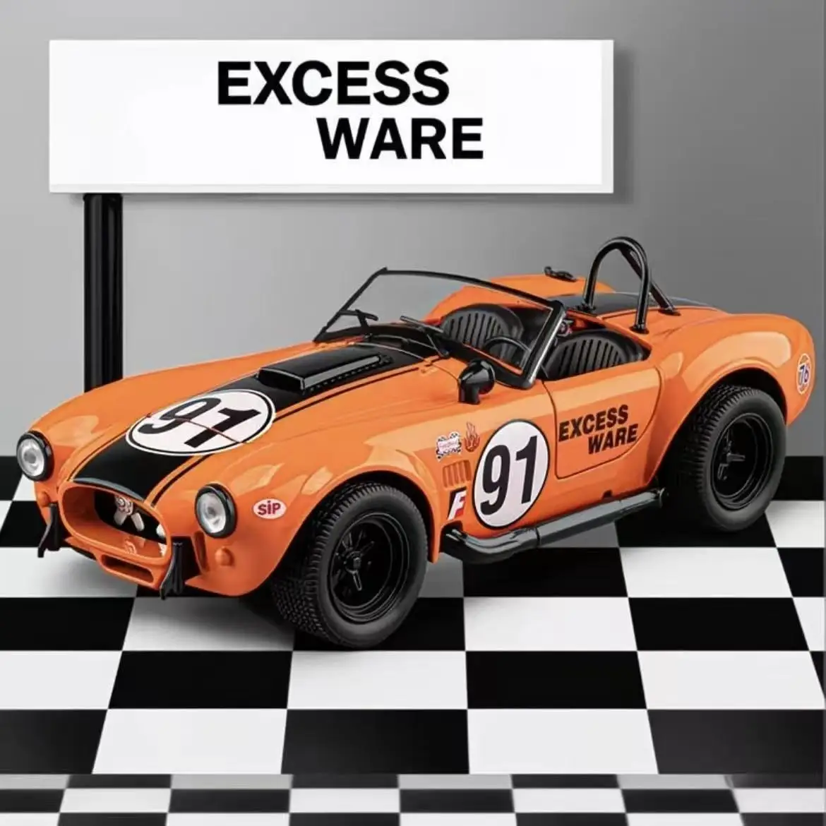 

High end decorative convertible sound and light sports car suitable for gift giving 1:22 Cobra high-end exquisite collection toy