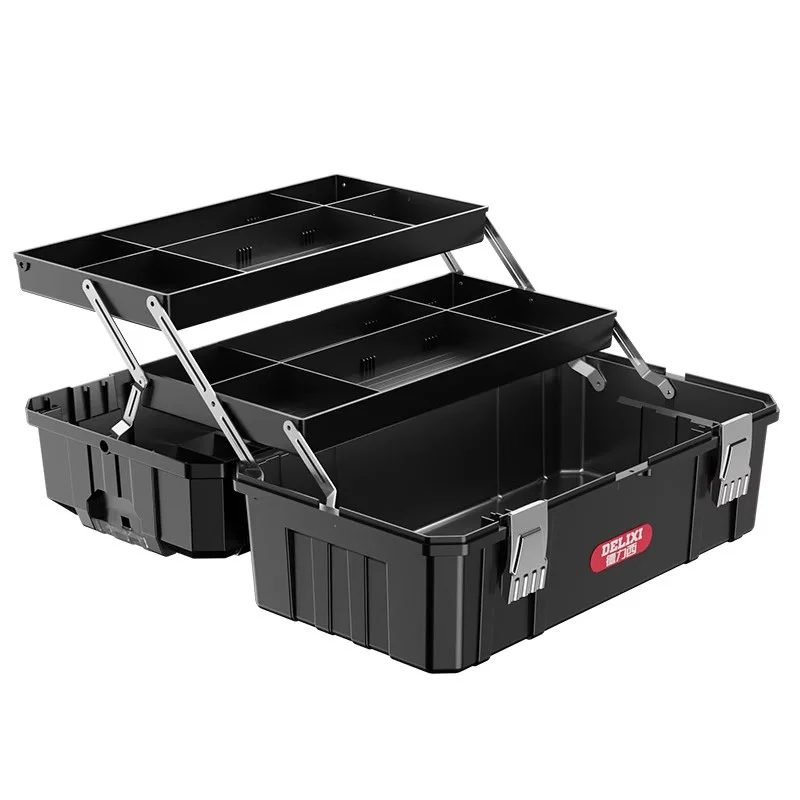 Tool Box 17/21 Inch Multiple Specifications Tools Storage Box Three Layers Tools Box With Handle Customize Tool Organizer