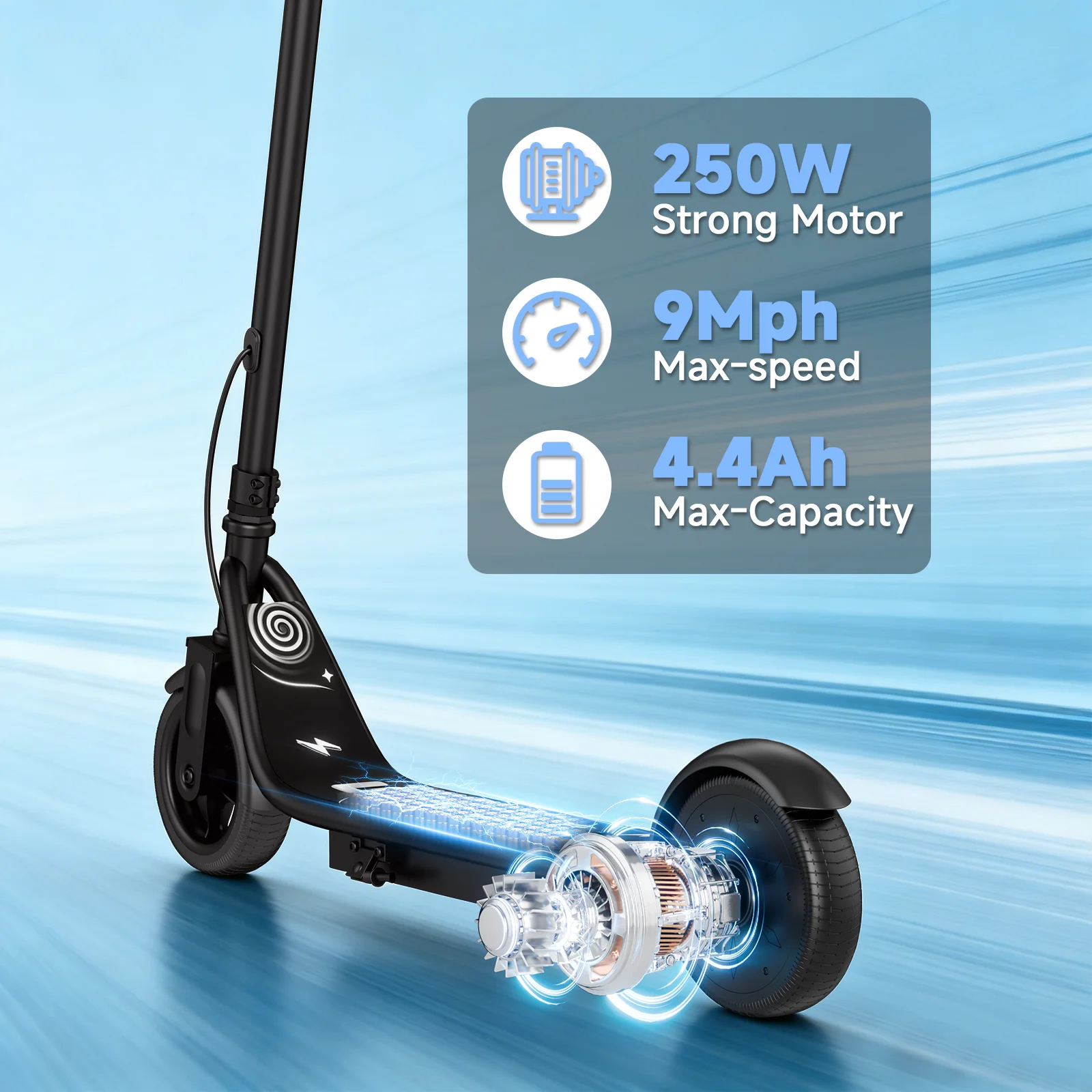 JUICEASE LPb5 Elektroroller für Kinder ab 6 Jahren, 16 km/h Höchstgeschwindigkeit, 18 km Reichweite, 3 Geschwindigkeitsmodi, Geschenk für Kinder, faltbarer Kinder-E-Scooter – Detail 17