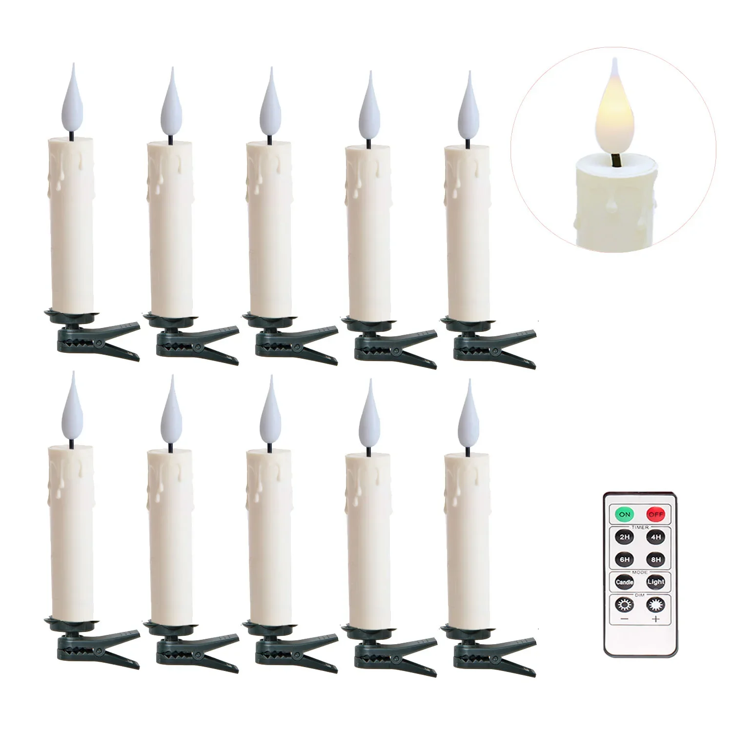 

2024 AA Battery Operated LED Christmas Day Candles Remote Control Home Decorations for Christmas Tree